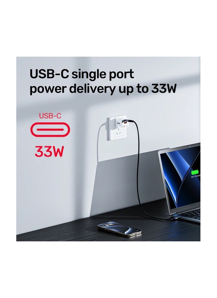 Wall Charger 33W Mini Dual Port Wall Charger (USB-C PD + QC3.0), Works With Laptops, Smart Phones, Game Consoles, Tablets, Camera, Earphone, Sleek and compact design. - pzsku/Z5DE61CD73A00A929355EZ/45/_/1740491251/bf569b84-5a5b-47a5-8b3c-77b9929d4f04