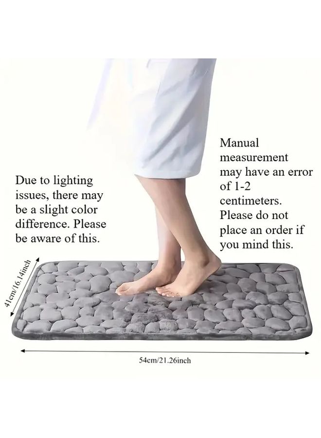 Quick Dry Anti Slip Bathroom Mat Soft Cushioned Light Gray Bath Floor Mat For Shower Entryway - Image 4
