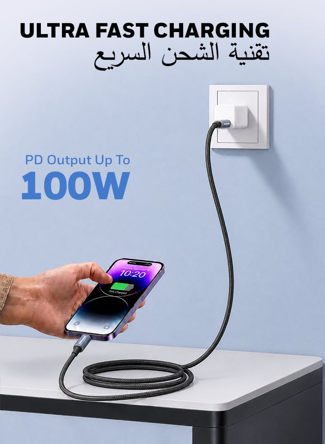 هوني ويل كابل USB 3.1 من نوع C إلى نوع C، 4 أقدام (1.2 متر)، أقصى خرج 5 أمبير 100 واط، QC 3.0، شحن سريع، متوافق مع أجهزة آبل، الهواتف الذكية، أجهزة الكمبيوتر المحمولة، بنوك الطاقة، الأجهزة اللوحية، سماعات الرأس، مكبرات الصوت - - Image 5
