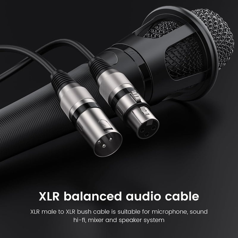 MOSWAG XLR to XLR Cables, 3.28FT/1M XLR Microphone Cable, Mic Cable 3 Pin Balanced Shielded XLR Cable for Speaker Wire, DJ Equipment, Audio Sound Consoles,Recording Studio,Recording Microphones - Image 2