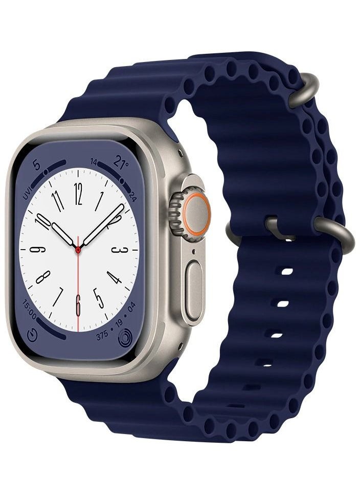 Generic - Compatible with Apple Watch Ultra 49mm 45mm 44mm 42mm Replacement Soft Silicone Strap for iWatch Ultra/Ultra 2 Series 9/8/7/6/5/4/3/2/1 SE - Image 1