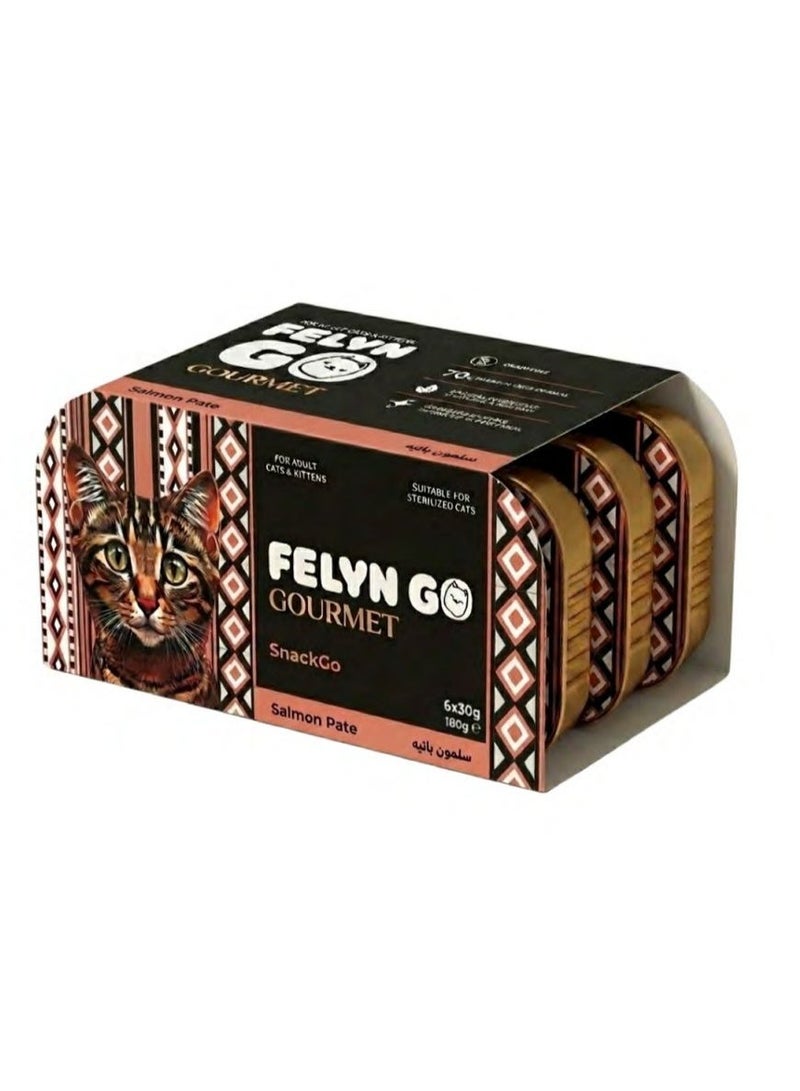 Felyn GO Salmon Pâté for Adult Cats & Kittens – 6 Pack Wet Cat Food – Grain Free Premium Salmon Pâté – Complete & Balanced Nutrition (30g × 6) - Image 2