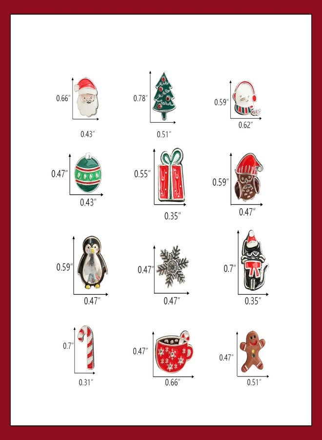 اتش تي اتش مجموعة أقراط عيد الميلاد HTH للنساء والفتيات، أقراط لطيفة على شكل شجرة عيد الميلاد وفيونكة ومصباح كهربائي، هدايا عائلية لعيد الميلاد (D-21 زوجًا) - Image 2