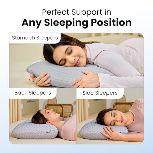 CareFoam Ventilated Cooling Gel Memory Foam Pillow, Orthopedic Pillow for Sleeping & Neck Pain Relief with Premium Removable Zipper Cover | 24x15x5 Inch | King - Pack of 1 - Image 2
