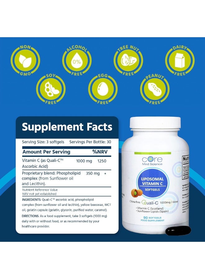 Core Med Science Core Med Science Liposomal Vitamin C Softgels 1000mg/Dose  - Image 3