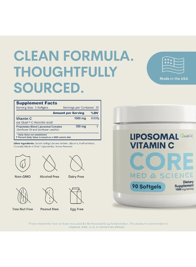 Core Med Science Liposomal Vitamin C Softgels 1000mg/Dose - Image 2