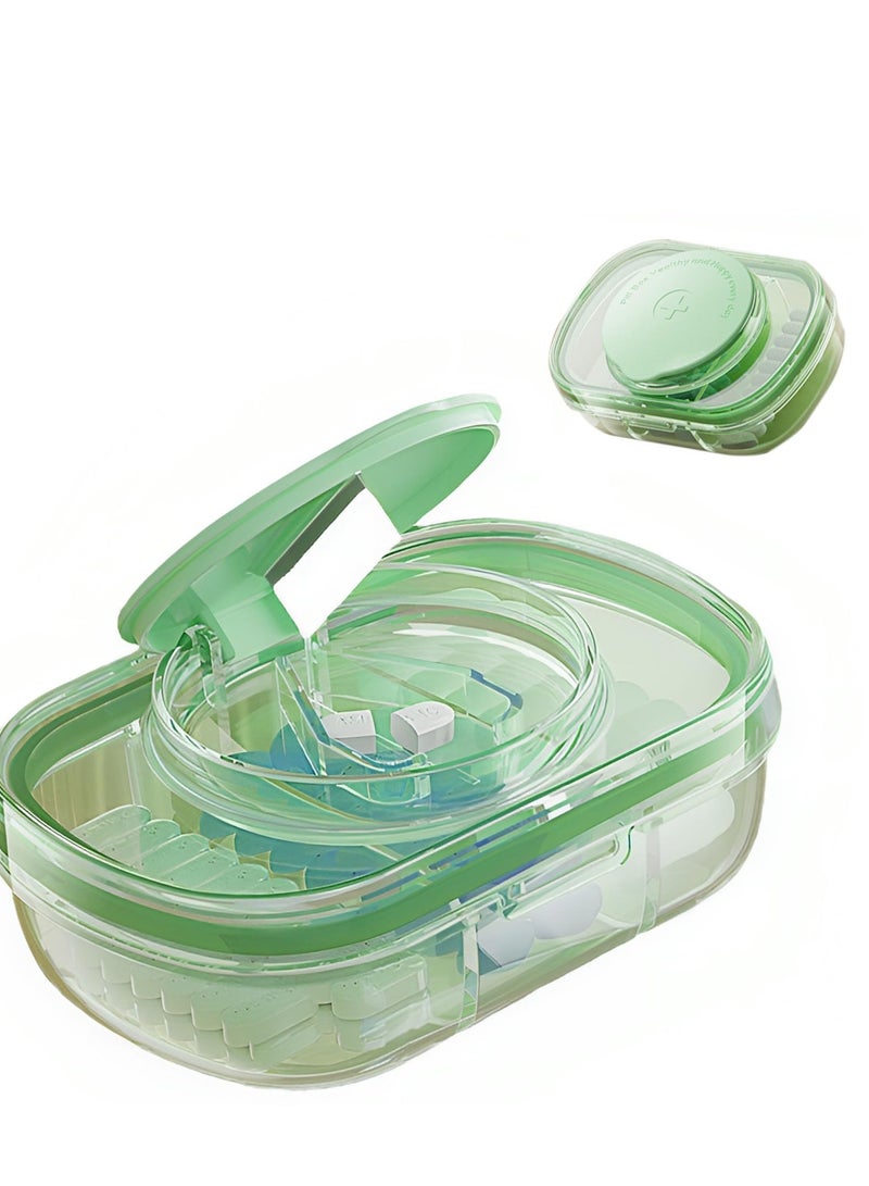 SOLARAE Small Pill Cutter, Pill Splitter Pill Cutter for Small or Large Pills, Safety Medicine Slicer, Stainless Steel Cutting Blade Cuts Vitamins Tablets, Portable Pretty Pill Crusher for Purse Pocket - Image 1