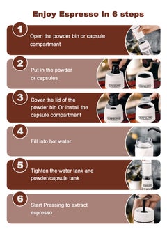 HomarKet 3-in-1 Portable Espresso Coffee Machine Manual Milk Frother For Nespresso Capsule and Coffee Powder 120ML  - Image 5
