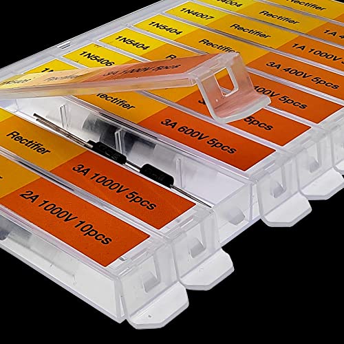 EEEEE16 Value 250 pcs Diode Assortment Kit Contains Rectifier Fast Recovery Schottky Switching Zener Diode Pack of Assorted diodes (16 Types 250 pcs) - Image 2