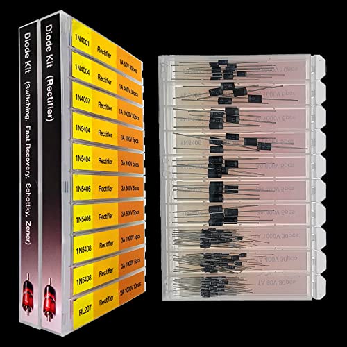 EEEEE16 Value 250 pcs Diode Assortment Kit Contains Rectifier Fast Recovery Schottky Switching Zener Diode Pack of Assorted diodes (16 Types 250 pcs) - Image 3