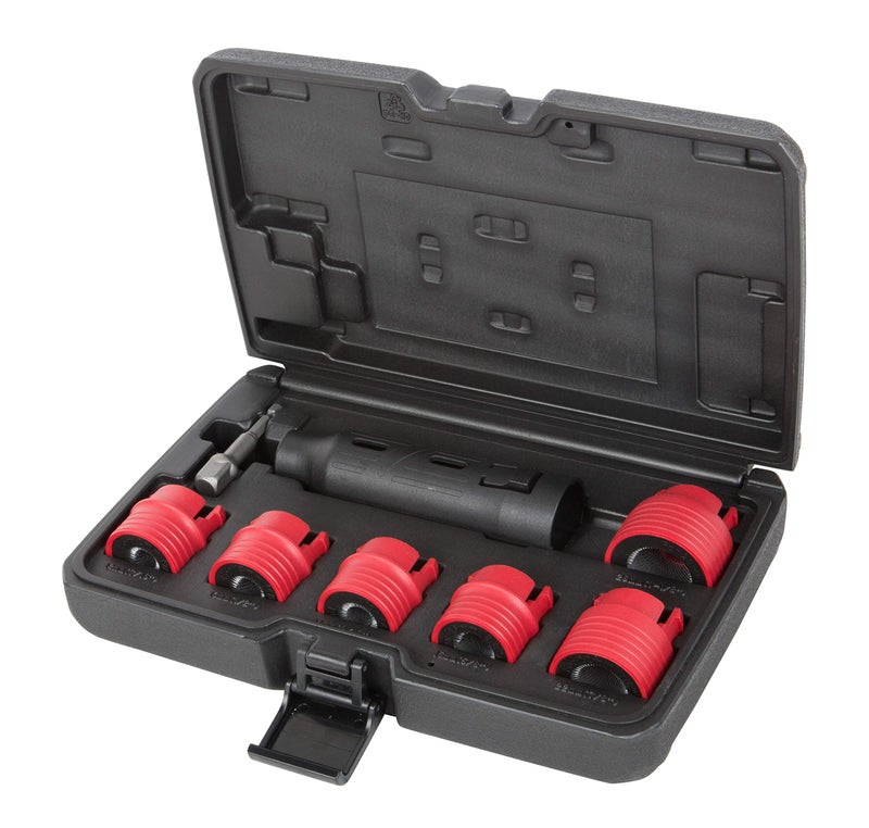 Steelman 8-Piece Automotive Wheel Stud Cleaner Tool Set for Removing Rust and Debris, Includes 1/4-inch Hex to 1/2-inch Square Adapter to Allow for Use with Drills and Pneumatic Tools - Image 1