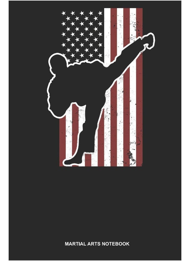 Martial Arts Notebook: Blank Log Book For Black Belt: Usa Karate Journal Patriotic Us American Flag Gift  - Image 2