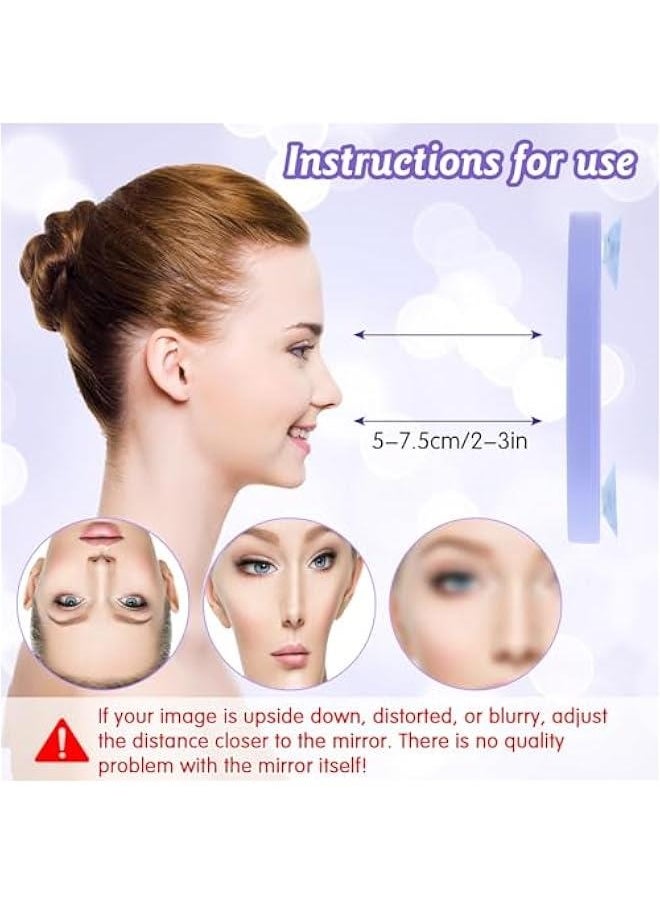 Generic Magnifying Mirror Makeup Mirror, Portable Travel Makeup Mirror 15X Round Magnifying Mirror with 2 Suction Cups and Tweezers Kit for Women Men Eyebrow Face Blackhead Blemish Removal (Purple)  - Image 2