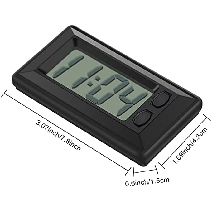 TERRIFI 4 Pieces Small Digital Clock Mini Car Clock Lcd Car Dashboard Time Clock Vehicle Electronic Clock For Car Truck Home Desk Office - Image 2