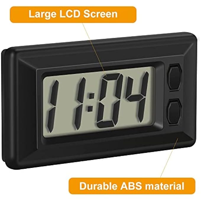 TERRIFI 4 Pieces Small Digital Clock Mini Car Clock Lcd Car Dashboard Time Clock Vehicle Electronic Clock For Car Truck Home Desk Office - Image 4