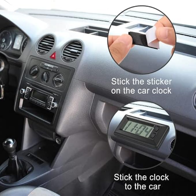 TERRIFI 4 Pieces Small Digital Clock Mini Car Clock Lcd Car Dashboard Time Clock Vehicle Electronic Clock For Car Truck Home Desk Office - Image 5