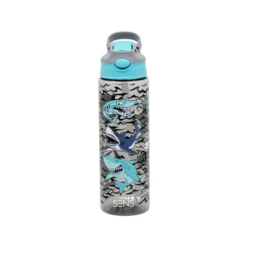 SENS AquaPlay kids Water Bottle with sipper, Food grade, leak proof & BPA free, school & Picnic Bottle | Boys & Girls| 700ml | Shark - Image 1