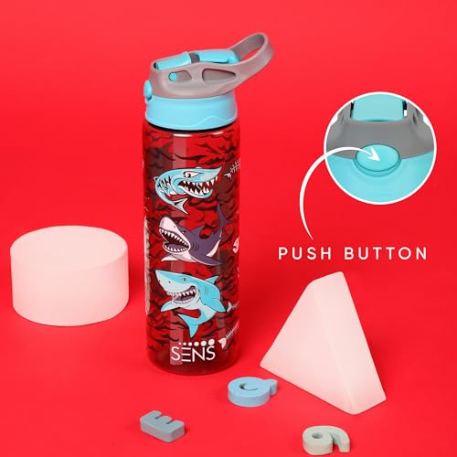SENS AquaPlay kids Water Bottle with sipper, Food grade, leak proof & BPA free, school & Picnic Bottle | Boys & Girls| 700ml | Shark - Image 3