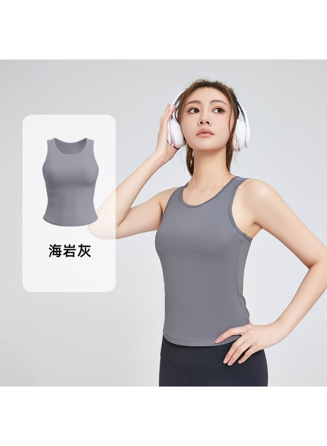 Summer Women Sleeveless Yoga Shirts With Pad Slim Sport Vest Running Undershirt Quick Dry Tank Tops Gym Fitness Top Blouse Femme  - Image 1