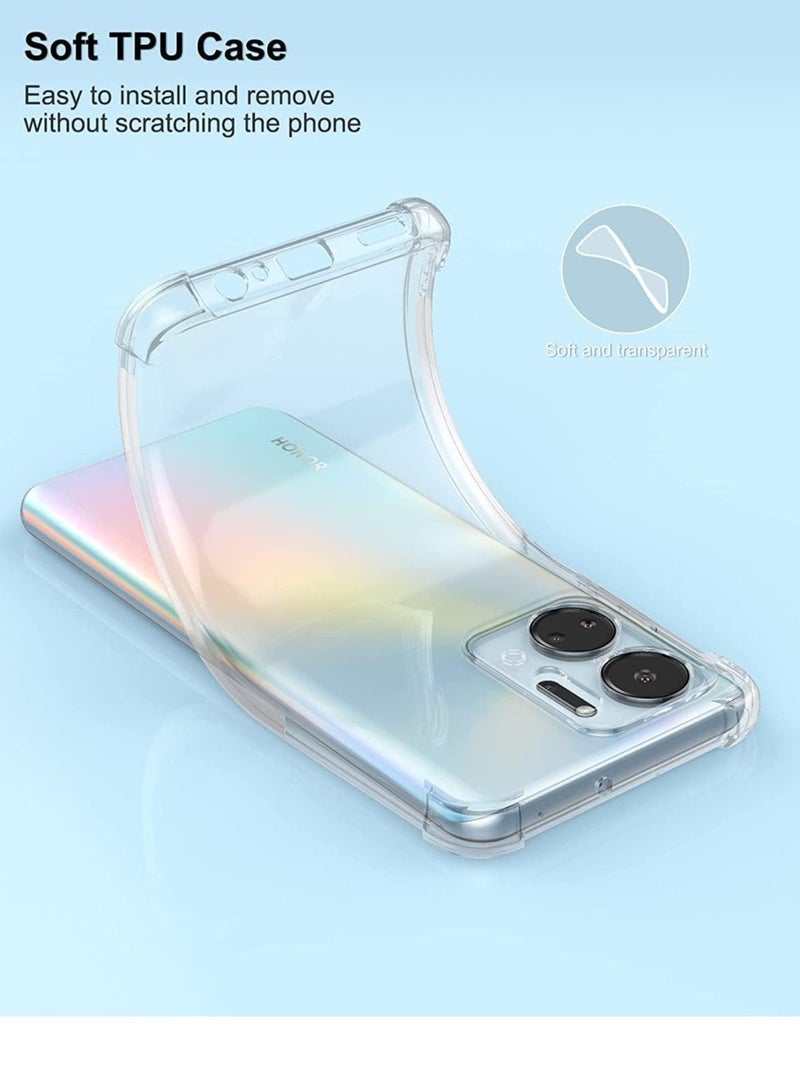 ELTRAZONE Honor X7a Clear Case Cover Shockproof flexible Silicone Bumper Cover Transparent Anti scratch TPU Full Camera Protection - Image 2