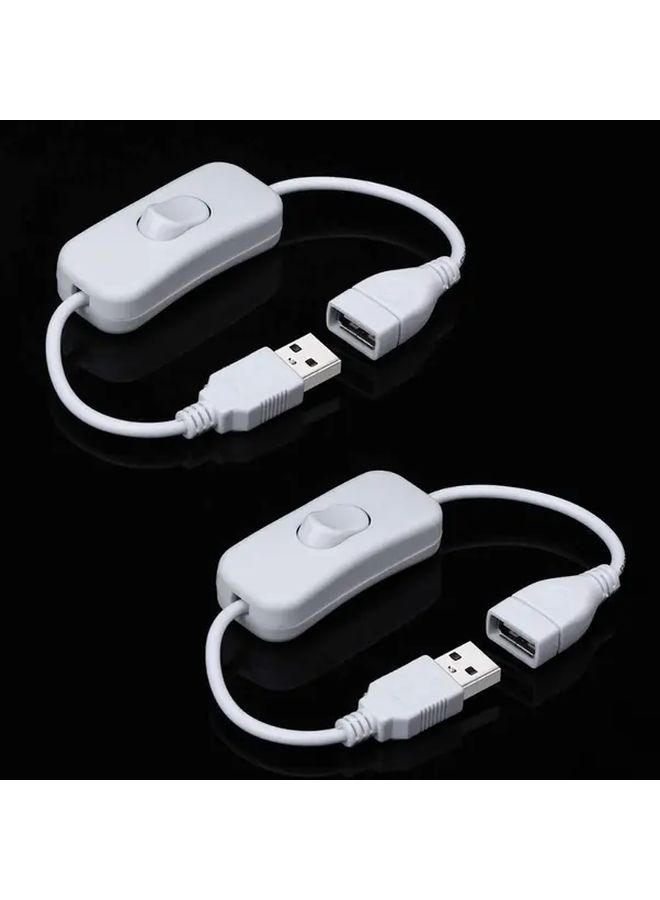White USB To VGA Adapter Cable With On Off Switch For LED Strip Fan Desk Lamp - Image 1