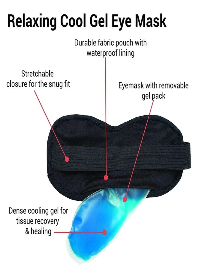 Cooling Gel Eye Mask, Reusable Cold Ice Pack with Soft Plush Backing, for Puffy Eyes, Dark Circles, Migraine, Stress Relief - Image 2