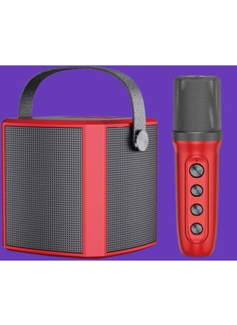 ELTRAZONE Portable Bluetooth Karaoke Speaker with Rechargeable Wireless Microphone, Type-C Charging Multiple Voice Modes, TF Card Support – Red, Perfect for Parties, Karaoke, and Home Entertainment - Image 1