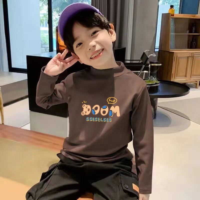 Spring Long-Sleeved T-Shirt For Middle And Big Boys And Girls De Rong Thin Top Long-Sleeved T-Shirt Children'S Base Shirt Trendy - Image 3