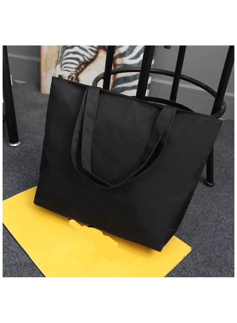 Stylish Women's Tote Bag with Printed Zipper, Top Handle Large Capacity Canvas Shoulder Handbag for Work Travel and Daily Use, Perfect for Hiking or the Beach - Image 1
