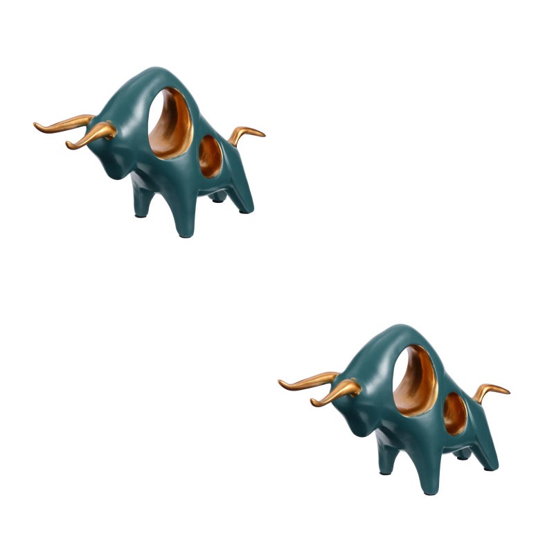 2 pcs Lovely Cartoon Adornment New Year Animal Bull Desktop Ornament - Image 1