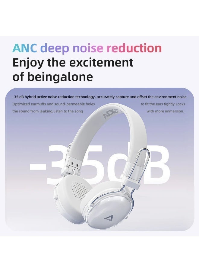 ACEFAST H7 Hybrid 35dB ANC Noise Reduction Headphone with Colorful Replaceable Earpads 30mm Speaker Wireless HiFi Audio Headset - Image 5