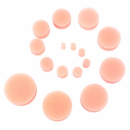 Decentraland 2 Pcs Flesh Skin Tone Silicone Ear Gauge Plugs Body Piercing Jewelry 0g(8mm), StyleA - Image 5