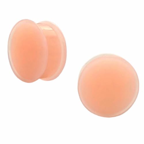Decentraland 2 Pcs Flesh Skin Tone Silicone Ear Gauge Plugs Body Piercing Jewelry 0g(8mm), StyleA - Image 3