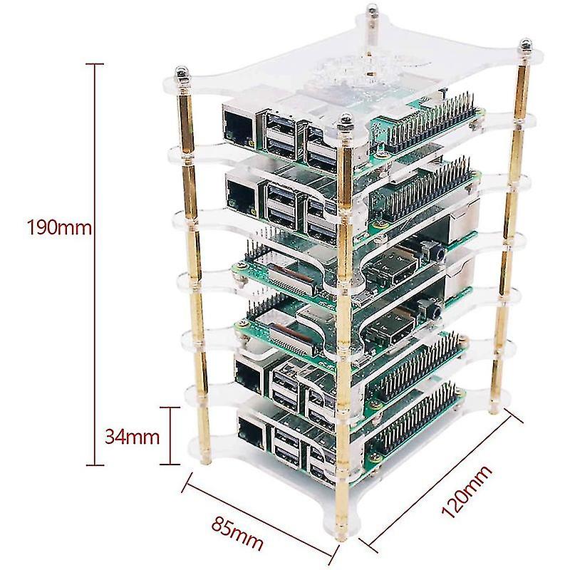 6-layers Acrylic Bone Plate Stack For Raspberry Pi 4b/3b+/3b/2b/b+ - Image 2