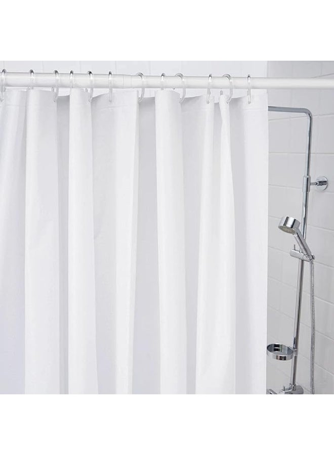 Waterproof bathroom shower curtain, plain, size 180*180 cm, white color - Image 1