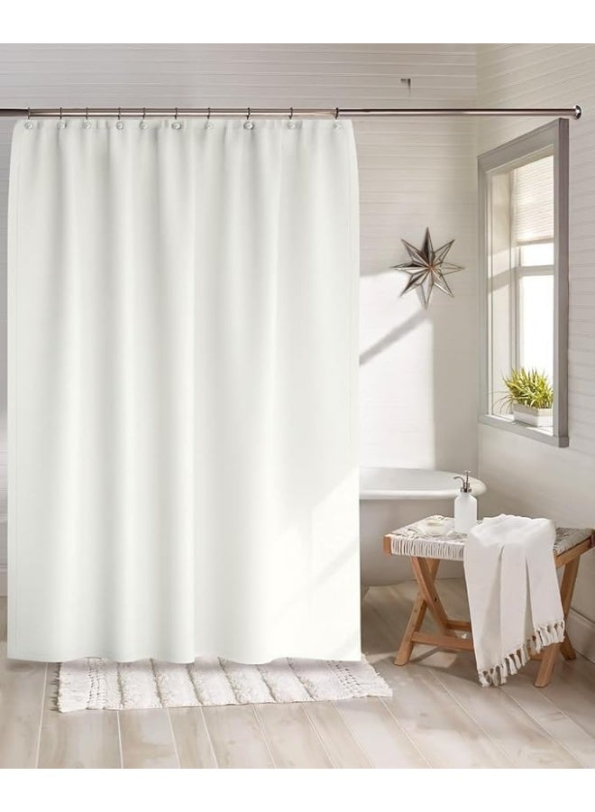 Waterproof bathroom shower curtain, plain, size 180*180 cm, white color - Image 2