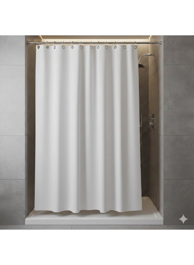 ستارة بانيو للحمام مقاومه للمياه ساده لون ابيض - Image 3