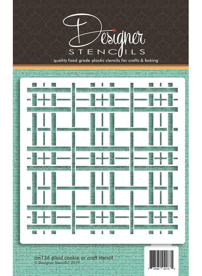 Designer Stencils Plaid Pattern Cookie And Craft Stencil Cm136 By Designer Stencils - Image 1