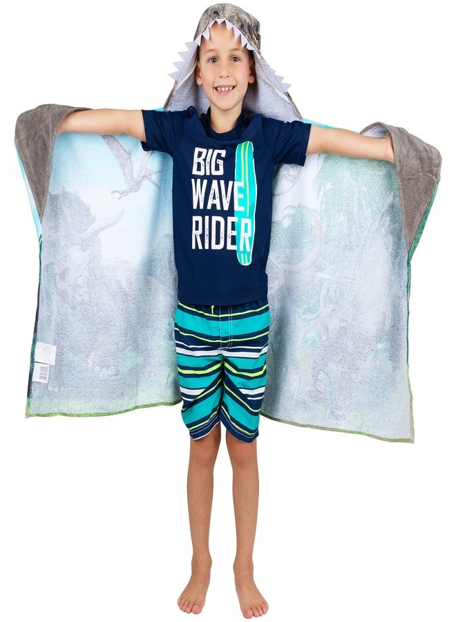 Franco Kids Bath and Beach Soft Cotton Terry Hooded Towel Wrap, 24 in x 50 in, Jurassic World - Image 2