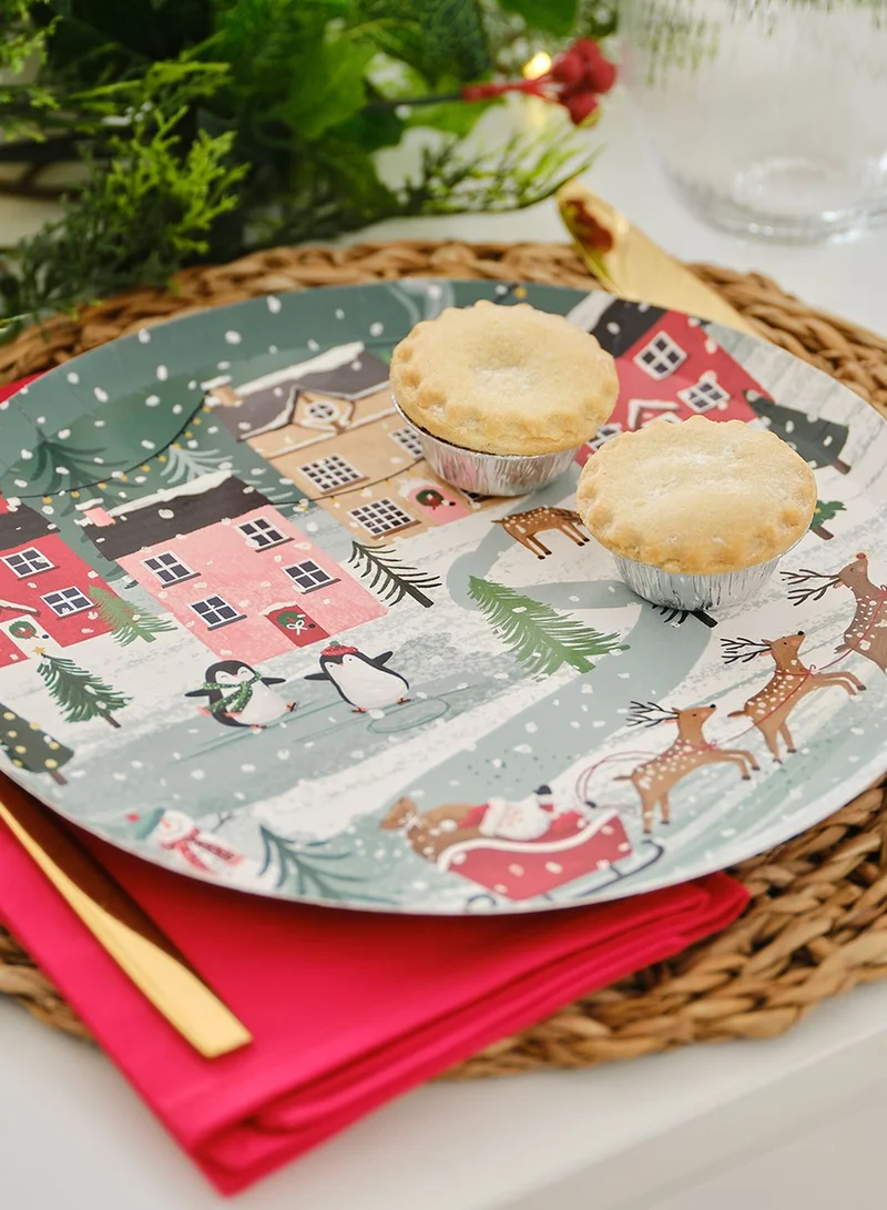 Ginger Ray Christmas Scene Paper Plates