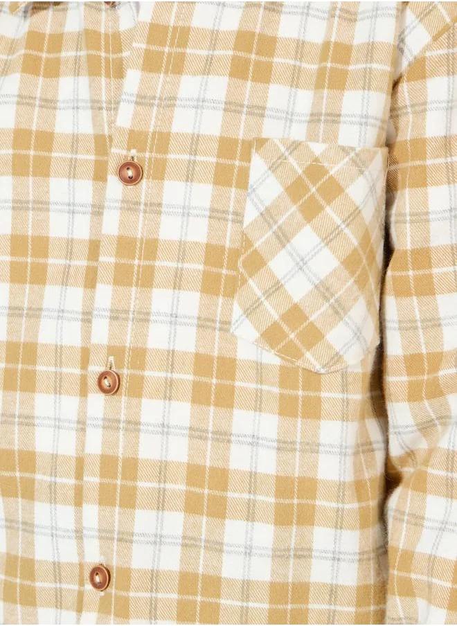 Styli Checked Casual Shirt with Buttons