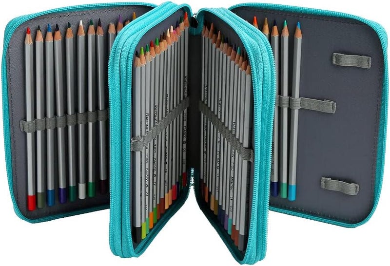 Lbxgap PU Pencil Case - 72 Slots Colored Pencil Case Organizer with Zipper for Watercolor Pens, Pencil Case Organizer for Artist - Image 2