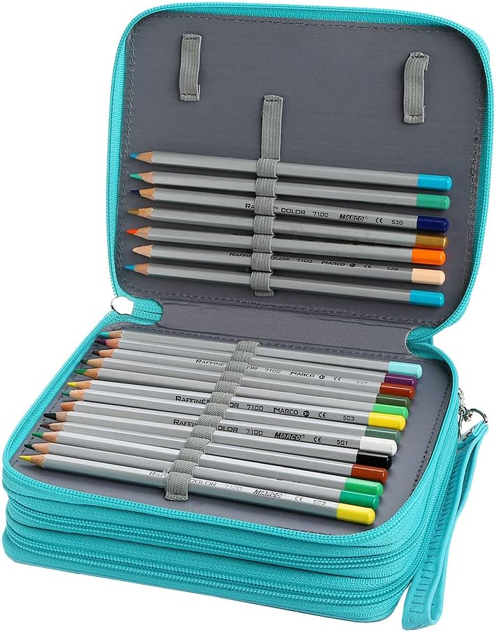 Lbxgap PU Pencil Case - 72 Slots Colored Pencil Case Organizer with Zipper for Watercolor Pens, Pencil Case Organizer for Artist - Image 3