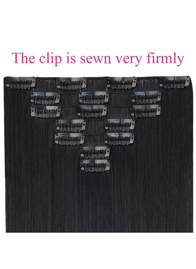 SYXLCYGG - Straight Hair Extension Black Clip Extensions 2pcs Synthetic 22" 5 OZ Hair Piece Women Fluffy¬ Tangled Girl Real - Image 1