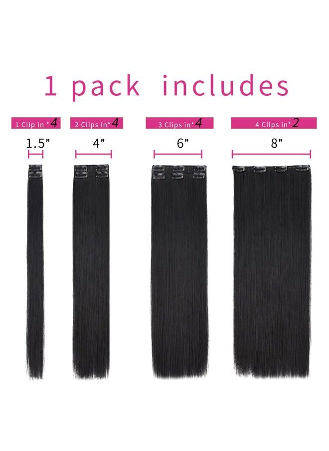 SYXLCYGG - Straight Hair Extension Black Clip Extensions 2pcs Synthetic 22" 5 OZ Hair Piece Women Fluffy¬ Tangled Girl Real - Image 1