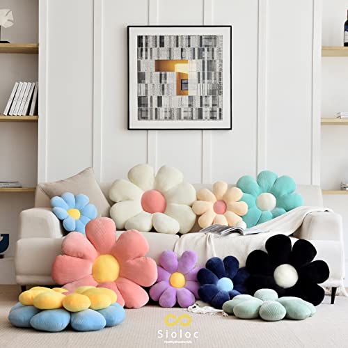 Sioloc Flower Pillow Shaped Throw Pillow Butt Cushion Floor Pillow,Seating Cushion,Cute Room Decor & Plush Pillow for Bedroom Sofa Chair(White,15.7'') - Image 4