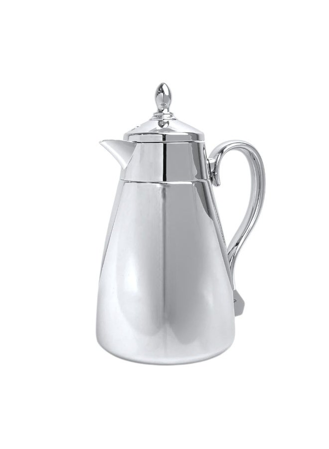 Alsaif Shahd Hospitality Thermos 1 L, Stainless Steel Body, Glass Inner Insulation – Chrome - Image 1