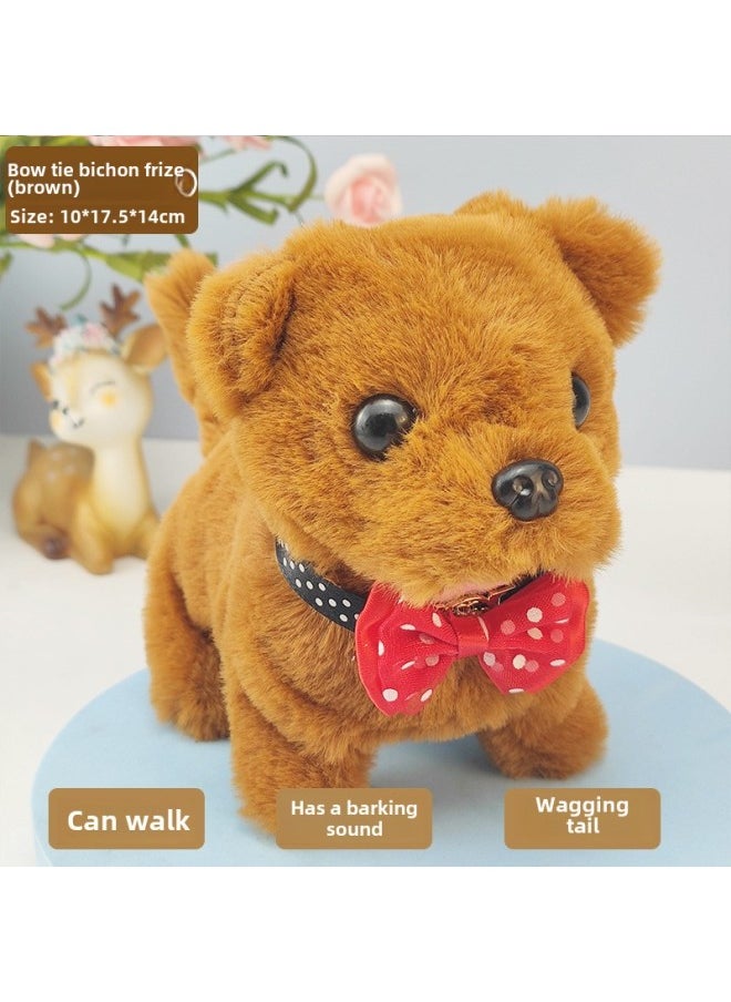 Toy Dog Plush Toy Walking Dog Dog Stall Electronic Puppy-Color:Bow Tie Bear  - Image 1