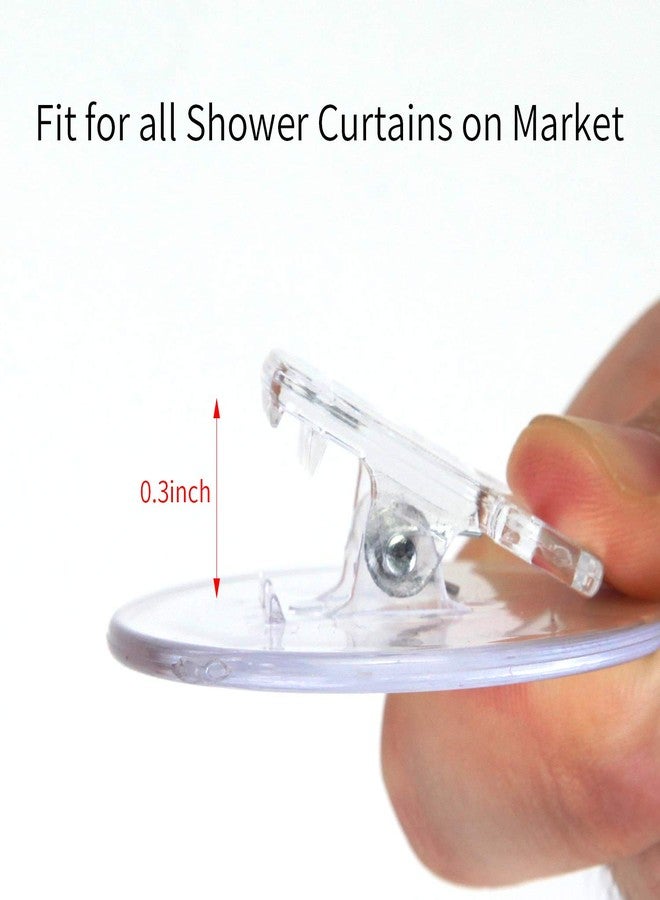 Featch 4 Pack Shower Curtain Clips, Shower Windproof Splash Guard - Self Adhesive Shower Curtain Weight Clip (Clear) - Image 5