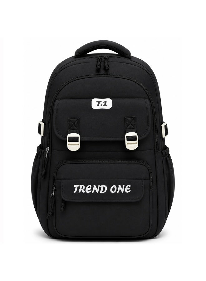 18 Inch School Backpack for Boys & Girls, Large Student Backpack with Multiple Compartments, Front Zipper Pocket, Side Bottle Pockets, Comfortable Carry Handle, 48*32*20 CM